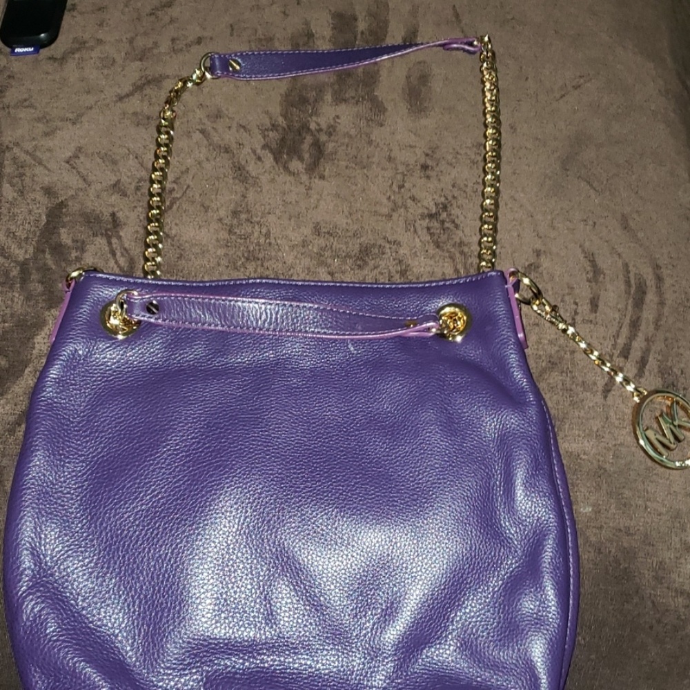 Purple leather michael kors handbag